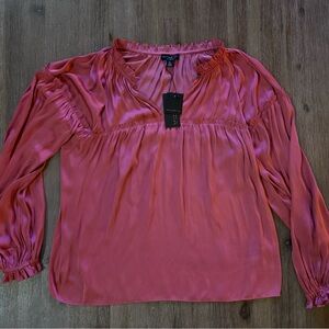 Women's Melon Satin Blouse